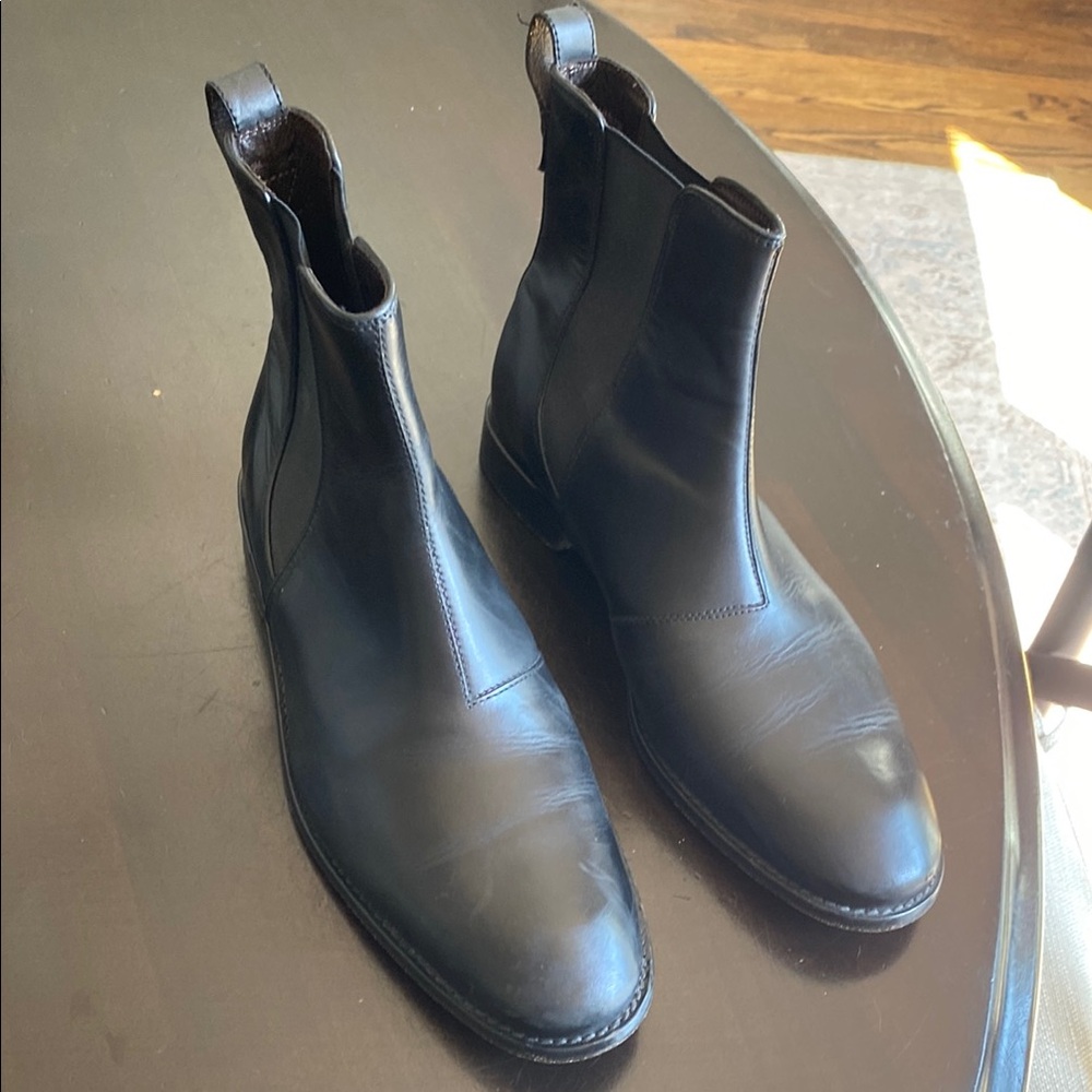 Black Leather John Varvatos Chelsea Boots